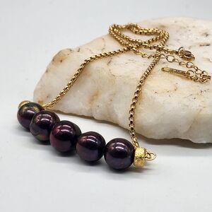 Nieman Marcus Pearl Jewelry Black Tahitian Pearls 14k White Gold plated